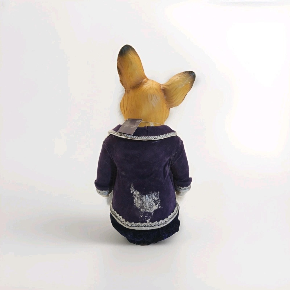 Robert Stanley Home Collection Corgi Dog Figure In Purple Velvet Christmas - Picture 4 of 10